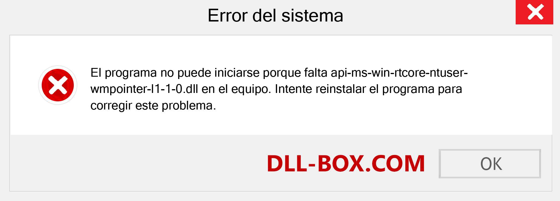 ¿Falta el archivo api-ms-win-rtcore-ntuser-wmpointer-l1-1-0.dll ?. Descargar para Windows 7, 8, 10 - Corregir api-ms-win-rtcore-ntuser-wmpointer-l1-1-0 dll Missing Error en Windows, fotos, imágenes
